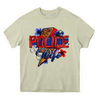Police Wife With Lightning Bolt Heavy Core Tee | Teevron