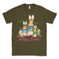 Army Green easter bunny family wıth carrots and eggs Classic Tee - AdoDesignShop