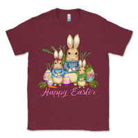 Burgundy easter bunny family wıth carrots and eggs Classic Tee - AdoDesignShop