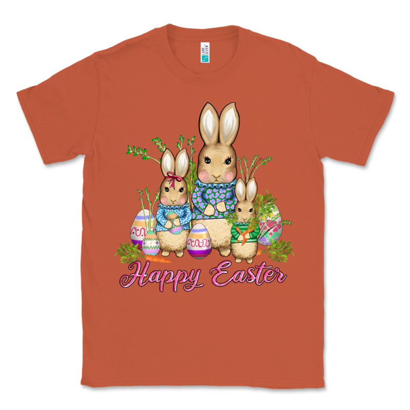 Easter Bunny Family Wıth Carrots And Eggs Classic Tee by AdoDesignShop | Teevron