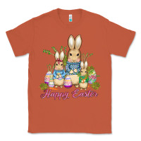 Copper easter bunny family wıth carrots and eggs Classic Tee - AdoDesignShop