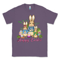 Lavender easter bunny family wıth carrots and eggs Classic Tee - AdoDesignShop