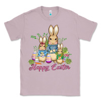 Lilac easter bunny family wıth carrots and eggs Classic Tee - AdoDesignShop