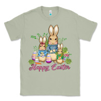 Matcha easter bunny family wıth carrots and eggs Classic Tee - AdoDesignShop