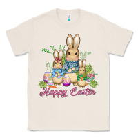 Natural easter bunny family wıth carrots and eggs Classic Tee - AdoDesignShop