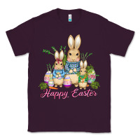 Plum easter bunny family wıth carrots and eggs Classic Tee - AdoDesignShop