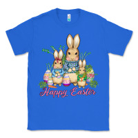 True Royal easter bunny family wıth carrots and eggs Classic Tee - AdoDesignShop