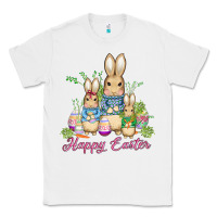 White easter bunny family wıth carrots and eggs Classic Tee - AdoDesignShop