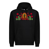 Black lady of Guadalupe cactus rose Premium Hoodie - JahusDesignShop