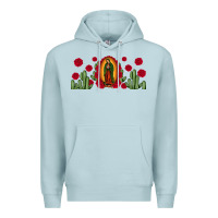 Blue Mist lady of Guadalupe cactus rose Premium Hoodie - JahusDesignShop