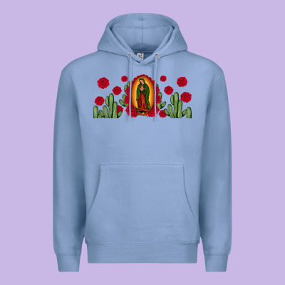 Lady Of Guadalupe Cactus Rose Premium Hoodie Designed By Jahusdesignshop