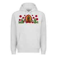 Dove Grey lady of Guadalupe cactus rose Premium Hoodie - JahusDesignShop