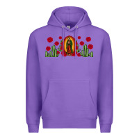 Purple lady of Guadalupe cactus rose Premium Hoodie - JahusDesignShop
