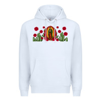 White lady of Guadalupe cactus rose Premium Hoodie - JahusDesignShop