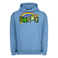 Pigment Pebble Blue Lucky St. Patrick's Day Urban Hoodie - CowGirlArtShop