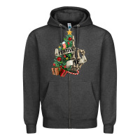 Charcoal Heather Festive af Christmas middle finger Zipper Hoodie - NancyCooperArtShop