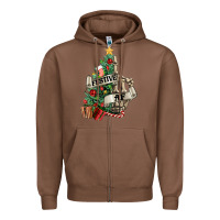 Chestnut Festive af Christmas middle finger Zipper Hoodie - NancyCooperArtShop