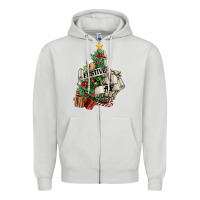 Dove Grey Festive af Christmas middle finger Zipper Hoodie - NancyCooperArtShop