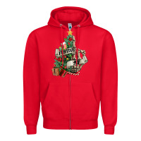 Red Festive af Christmas middle finger Zipper Hoodie - NancyCooperArtShop
