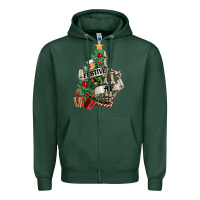 Sports Green Festive af Christmas middle finger Zipper Hoodie - NancyCooperArtShop