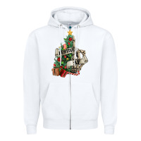 White Festive af Christmas middle finger Zipper Hoodie - NancyCooperArtShop