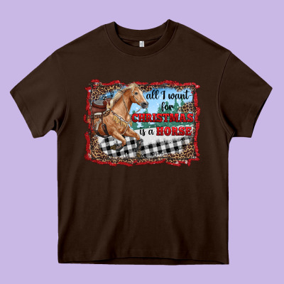All I Want For Christmas Is A Horse  With Farm Heavy Core Tee Designed By Ranaportraitstore