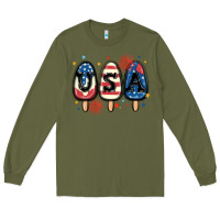 Army Green usa popsicles Long Sleeve Tee - MaliasSmallBusiness