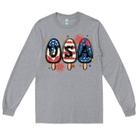 Heather Grey usa popsicles Long Sleeve Tee - MaliasSmallBusiness