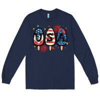 Navy usa popsicles Long Sleeve Tee - MaliasSmallBusiness