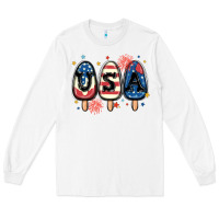 White usa popsicles Long Sleeve Tee - MaliasSmallBusiness