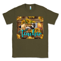 Army Green Western Teacher Pencil With Sunflowers Classic Tee - LillyAllenDesigns