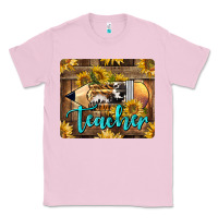 Bubblegum Pink Western Teacher Pencil With Sunflowers Classic Tee - LillyAllenDesigns