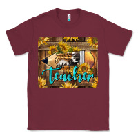 Burgundy Western Teacher Pencil With Sunflowers Classic Tee - LillyAllenDesigns