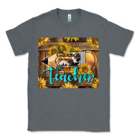 Charcoal Heather Western Teacher Pencil With Sunflowers Classic Tee - LillyAllenDesigns