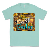 Western Teacher Pencil With Sunflowers Classic Tee | Teevron