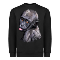 Black Baby Gorilla Head Heavyweight Sweatshirt - LillyAllenDesigns