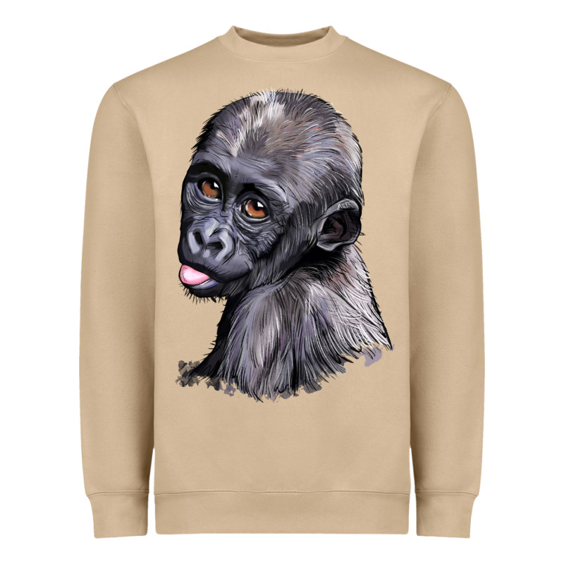 Baby Gorilla Head Heavyweight Sweatshirt by LillyAllenDesigns | Teevron