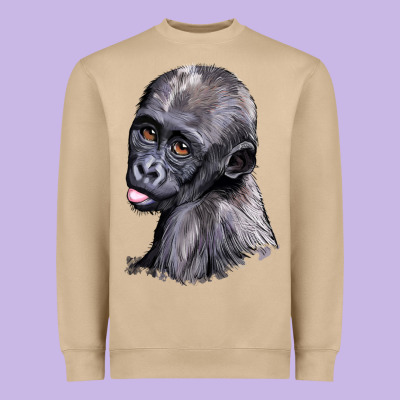Baby Gorilla Head Heavyweight Sweatshirt Designed By Lillyallendesigns