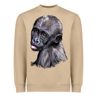 Mushroom Baby Gorilla Head Heavyweight Sweatshirt - LillyAllenDesigns