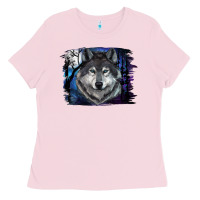 Wolf And Full Moon Ladies Tee | Teevron