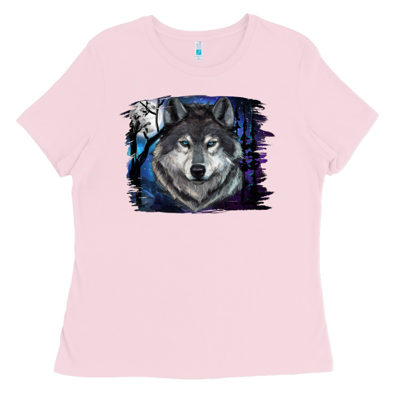 Wolf And Full Moon Ladies Tee by RanaPortraitStore | Teevron
