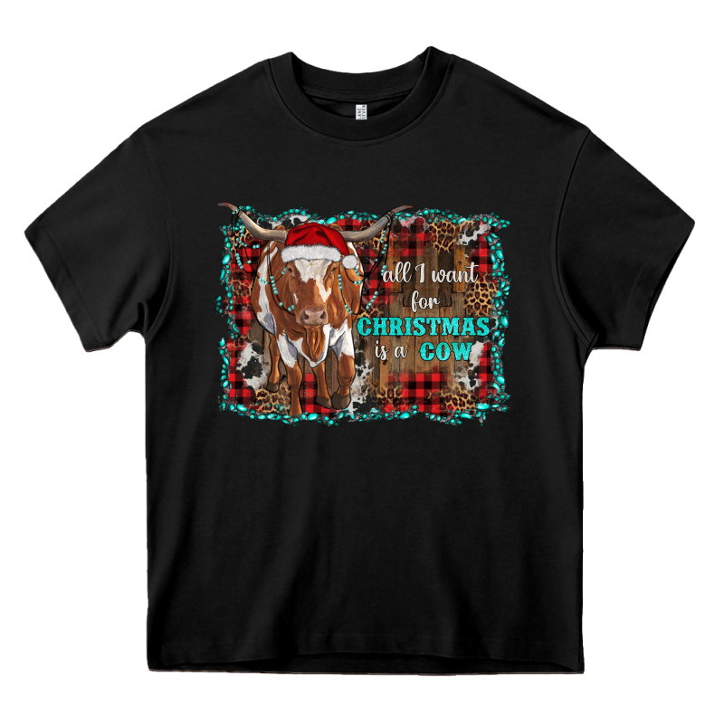 All I Want For Christmas Is A Cow Longhorn Heavy Core Tee by RanaPortraitStore | Teevron