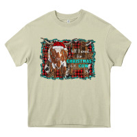 Mossy all i want for christmas is a cow longhorn Heavy Core Tee - RanaPortraitStore