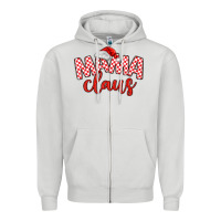 Dove Grey Mama Claus Zipper Hoodie - MaliasSmallBusiness