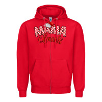 Red Mama Claus Zipper Hoodie - MaliasSmallBusiness