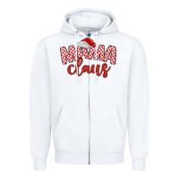 White Mama Claus Zipper Hoodie - MaliasSmallBusiness