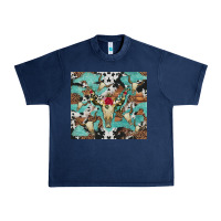 Navy bull skull flowers cowhides and leopard Urban Heavy Tee - Artiststas