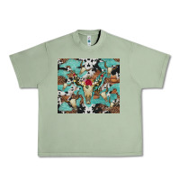 Oil Green bull skull flowers cowhides and leopard Urban Heavy Tee - Artiststas