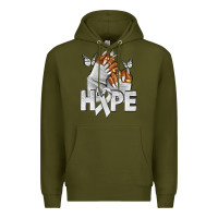 Army Green hope white ribbon lung cancer nails Premium Hoodie - NancyCooperArtShop