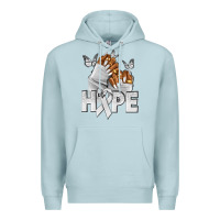 Blue Mist hope white ribbon lung cancer nails Premium Hoodie - NancyCooperArtShop